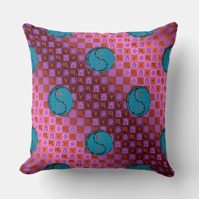 Coussin Scorpion & Coq d'Eau (Recto)
