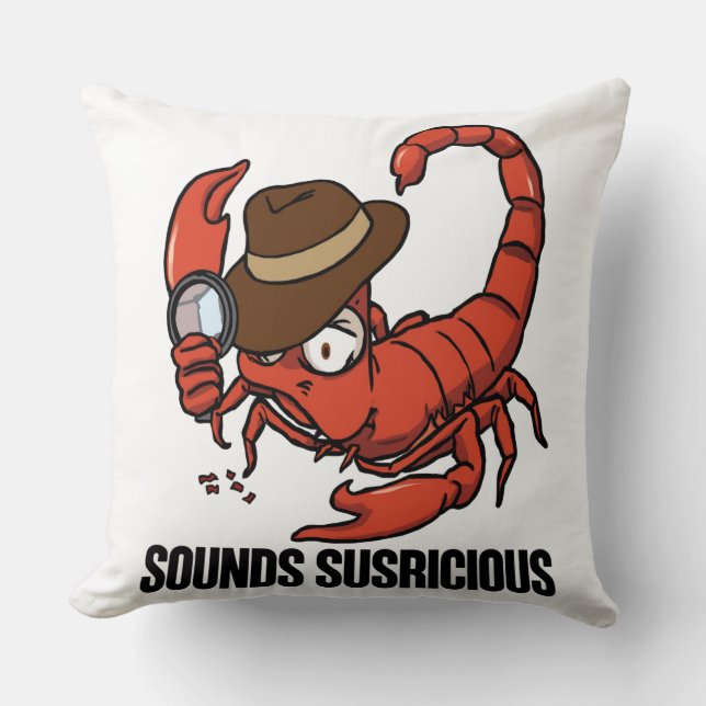 Coussin Scorpion détective sonne suspect drôle zodiaque (Recto)
