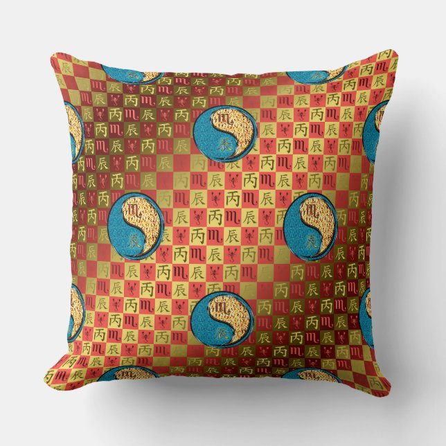 Coussin Scorpion & Dragon de Feu (Recto)