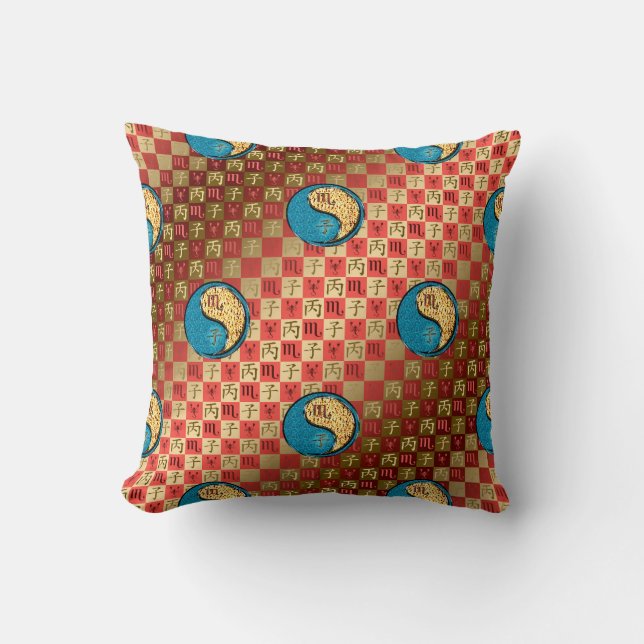 Coussin Scorpion & Rat de feu (Recto)
