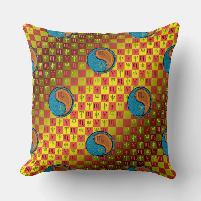 Coussin Scorpion & Singe de Bois (Recto)