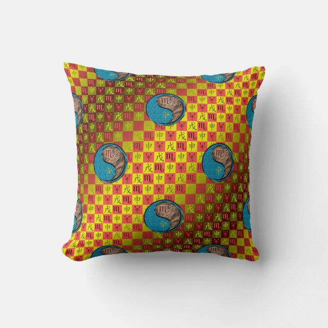 Coussin Scorpion & Singe de Terre (Recto)