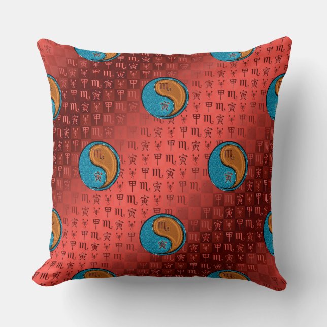 Coussin Scorpion & Tigre de Bois (Recto)
