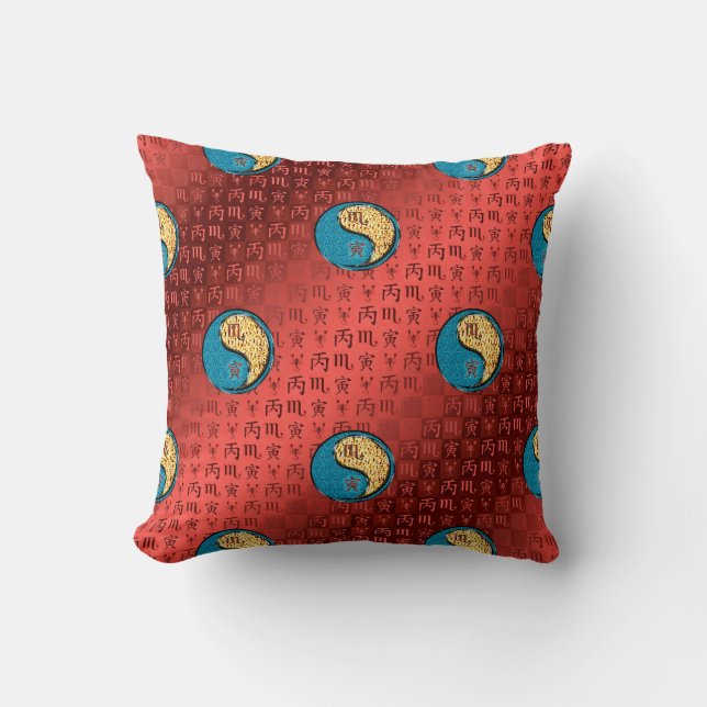 Coussin Scorpion & Tigre de Feu (Recto)