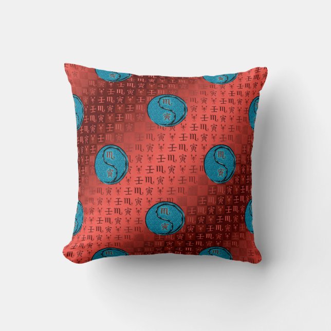 Coussin Scorpion & Tigre d'eau (Recto)