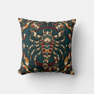 Coussin Scorpion Turgueux Bourgogne Mosaïque Géométrique