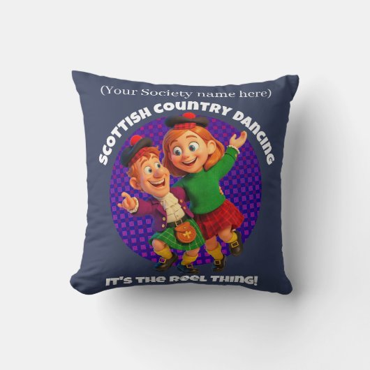 Coussin Scottish Country Dancing - C'est le truc de bobine (Recto)