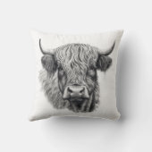 Coussin Scottish Highland Cow Sketch (Verso)