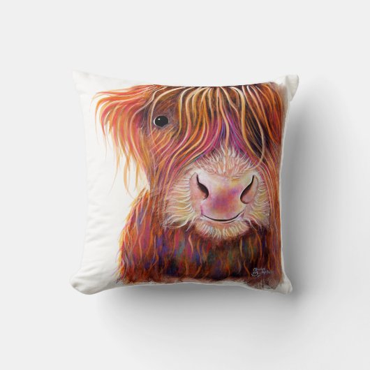 Coussin SCoTTiSH HigHLaND CoW ' THe KiD 2 ' par SHiRLeY Ma (Recto)