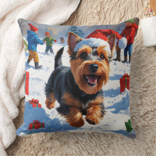 Coussin Scottish Terrier coule la neige avec le Casquette 