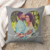 Coussin Script Amour Gris Photo Couple (Couverture)