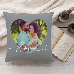 Coussin Script Amour Gris Photo Couple