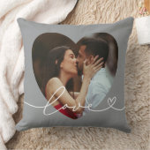 Coussin Script Amour Gris Photo Couple (Couverture)
