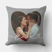Coussin Script Amour Gris Photo Couple (Recto)