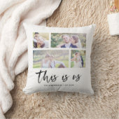 Coussin Script Cette Famille Nous Appelle Photo Collage (Couverture)