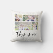 Coussin Script Cette Famille Nous Appelle Photo Collage (Recto)