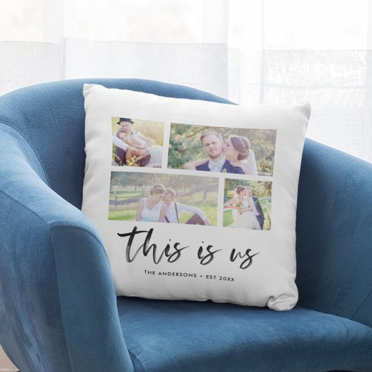 Coussin Script Cette Famille Nous Appelle Photo Collage