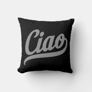 Coussin Script Ciao (Gris)