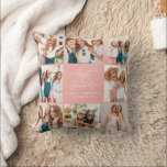 Coussin Script coeur rose moderne multi photo meilleurs am<br><div class="desc">Coeur de script mignon moderne rose girly multi photo meilleurs amis simple minimaliste élégant décor maison cadeau</div>