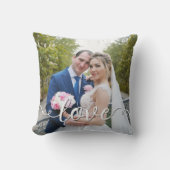 Coussin Script d'amour manuscrit Mariage Deux Photo (Recto)