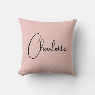 Coussin Script de calligraphie minimaliste Nom Rose Or