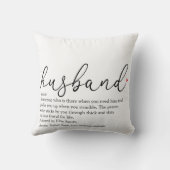 Coussin Script de définition de mari moderne et amusant (Verso)