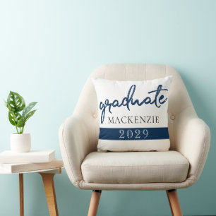 Coussin Script de la marine   Brush Keepsaké bleu foncé