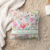 Coussin Script de nom de famille flush rose (Couverture)