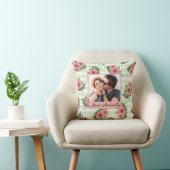 Coussin Script de photo de couple floral Citation d'amour (Chaise)