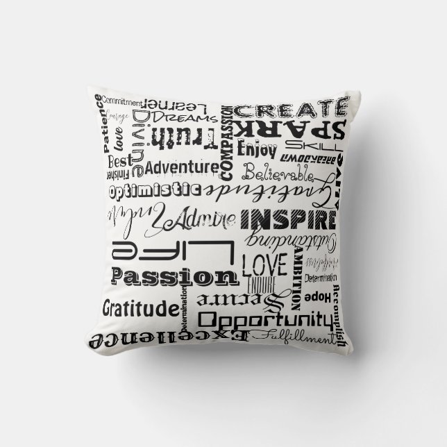 Coussin Script Esthétique Motivationnel Mots Jeu Oreiller, (Recto)