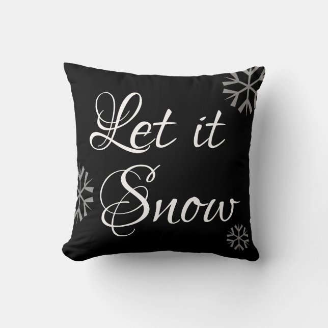 Coussin script LET IT SNOW - typographie (Recto)