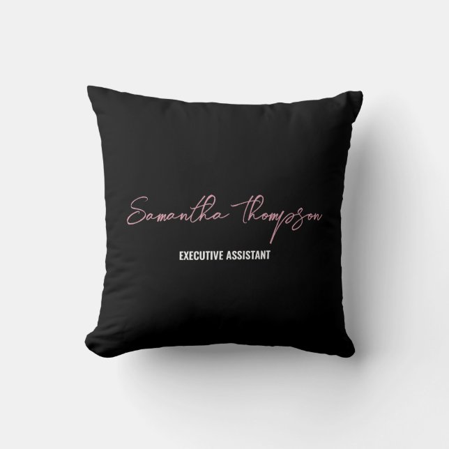 Coussin Script minimaliste rose moderne (Recto)