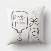 Coussin Script Moderne Pickleball & Prosecco Monogramme (Verso)