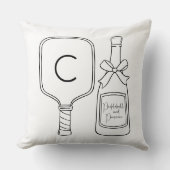 Coussin Script Moderne Pickleball & Prosecco Monogramme (Recto)