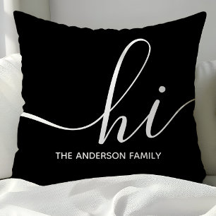 Coussin Script noir personnalisé Hi
