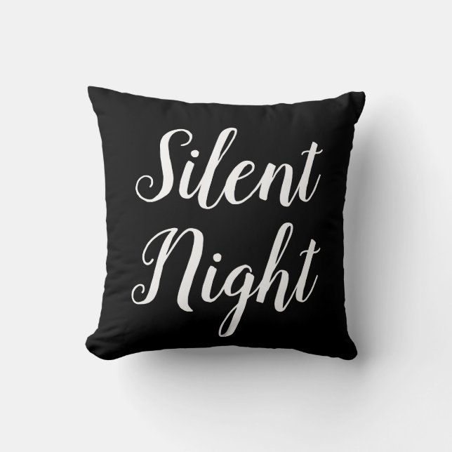 Coussin script NUIT SILENCIEUSE - typographie (Recto)
