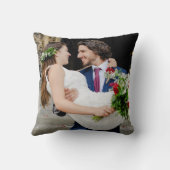 Coussin Script Or Noir Voeux De Mariage Photo His And Hers (Verso)