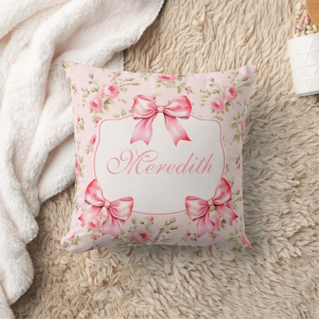 Coussin Script Roses roses roses coquette (Couverture)