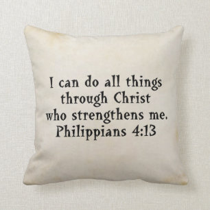 Coussin scripture philippins 4:13