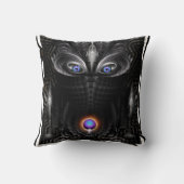 Coussin Sculpture de guerrier foncé Art fractal (Verso)