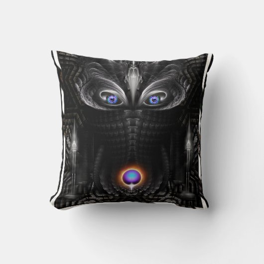 Coussin Sculpture de guerrier foncé Art fractal (Recto)