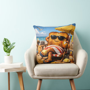 Coussin Se faire griller sur l'oreiller de plage