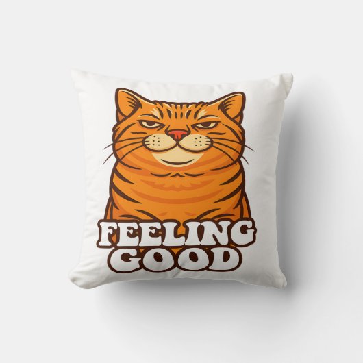 Coussin Se sentir bien chat cool (Recto)