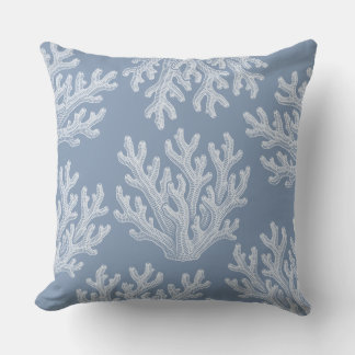 Coussin Sea Coral Silhouette | Silver Blue