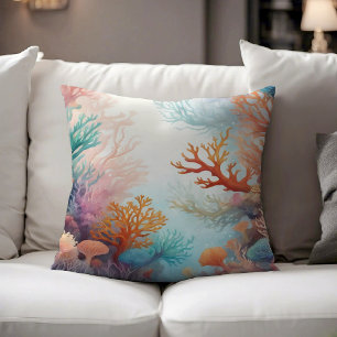 Coussin Sea Ocean Bas Corals Design 315