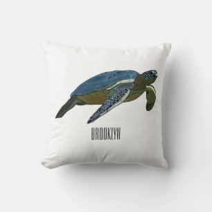 Coussin Sea turtle cartoon