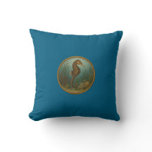 Seahorse Ocean Blue Pillows