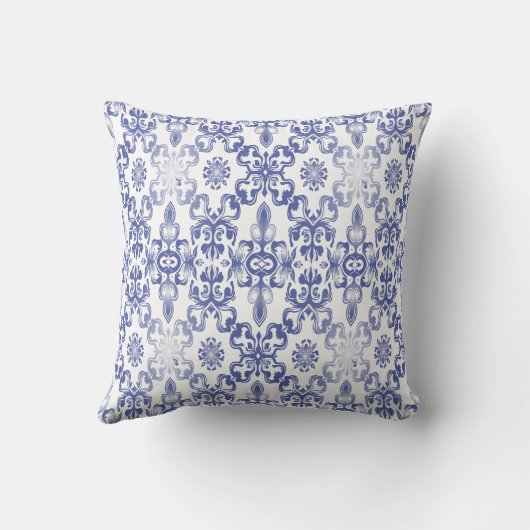 Coussin Seamless blue baroque damask pattern (Verso)