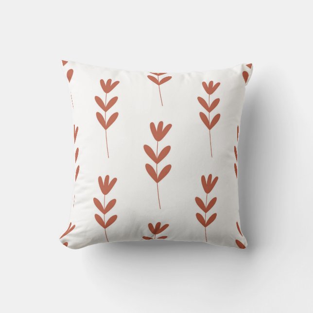 Coussin seamless botanical  simple pattern  with orange fl (Recto)