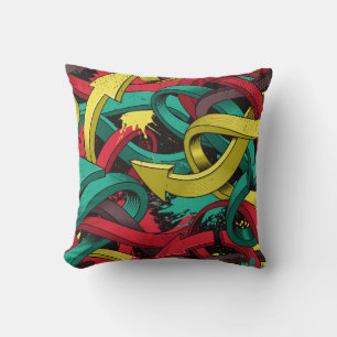 Coussin Seamless colorful background of Graffiti on dark b
